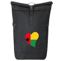 Kurierrucksack Guinea-Bissau Flagge Herz 30-44 Liter Black Melange
