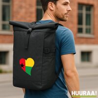 Kurierrucksack Guinea-Bissau Flagge Herz 30-44 Liter Black Melange
