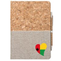 Notizbuch A5 Guinea-Bissau Flagge Herz 80 Blatt inkl....