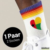 Unisex Socken Guinea-Bissau Flagge Herz Baumwolle