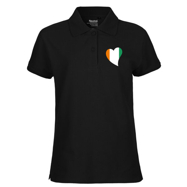 Damen Polo Shirt Elfenbeinküste Flagge Herz