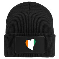 Beanie mit Patch Elfenbeinküste Flagge Herz Black