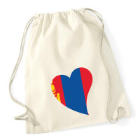 Turnbeutel Mangolie Flagge Herz 12 Liter