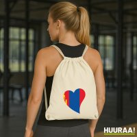 Turnbeutel Mangolie Flagge Herz 12 Liter