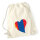 Turnbeutel Mangolie Flagge Herz 12 Liter