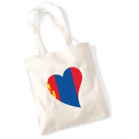 Jutebeutel Mangolie Flagge Herz 10 Liter