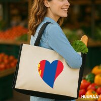 Jutetasche Mangolie Flagge Herz 21 Liter Black