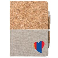 Notizbuch A5 Mangolie Flagge Herz 80 Blatt inkl....