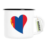 Emaille Tasse Mangolie Flagge Herz 300ml Vintage