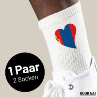 Unisex Socken Mangolie Flagge Herz Baumwolle
