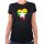 Damen T-Shirt Myanmar Flagge Herz