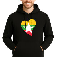 Unisex Hoodie Myanmar Flagge Herz