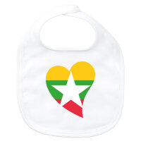 Baby L&auml;tzchen Myanmar Flagge Herz Klettverschluss