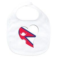 Baby L&auml;tzchen Nepal Flagge Herz Klettverschluss