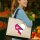 Jutetasche Nepal Flagge Herz 21 Liter Black