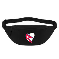 Bauchtasche Nepal Flagge Herz 2,5 Liter Black