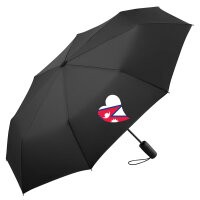 Regenschirm Nepal Flagge Herz 98cm Schwarz