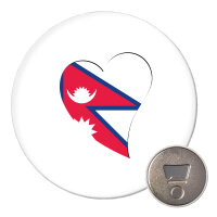 Magnet Nepal Flagge Herz 59mm Kühlschrankmagnet