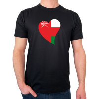 Herren T-Shirt Oman Flagge Herz