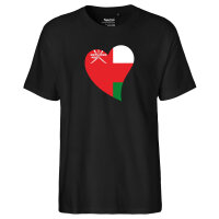 Herren T-Shirt Oman Flagge Herz