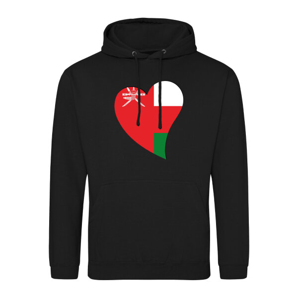 Unisex Hoodie Oman Flagge Herz