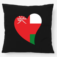 Kissen Oman Flagge Herz 40x40cm