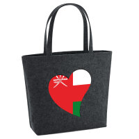 Filz Shopper Oman Flagge Herz 22 Liter