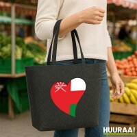 Filz Shopper Oman Flagge Herz 22 Liter
