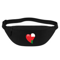 Bauchtasche Oman Flagge Herz 2,5 Liter Black
