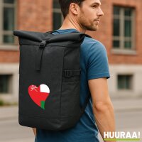 Kurierrucksack Oman Flagge Herz 30-44 Liter Black Melange