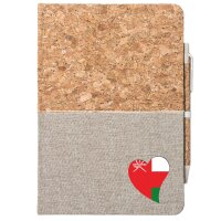 Notizbuch A5 Oman Flagge Herz 80 Blatt inkl. Kugelschreiber