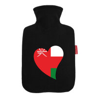 Wärmflasche Oman Flagge Herz