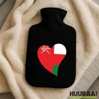 Wärmflasche Oman Flagge Herz