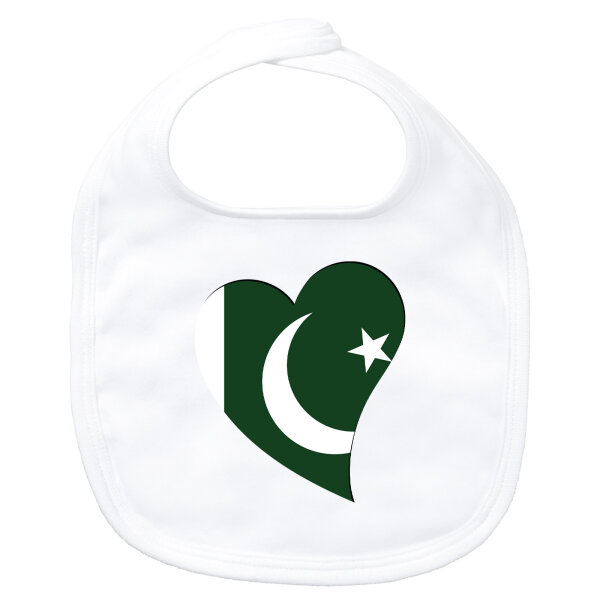 Baby Lätzchen Pakistan Flagge Herz Klettverschluss