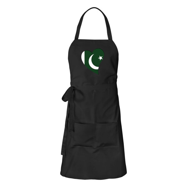 Schürze Pakistan Flagge Herz mit Taschen