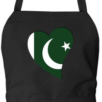 Schürze Pakistan Flagge Herz mit Taschen