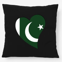 Kissen Pakistan Flagge Herz 40x40cm