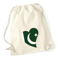 Turnbeutel Pakistan Flagge Herz 12 Liter