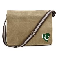 Umhängetasche Pakistan Flagge Herz 14 Liter