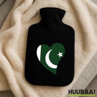 Wärmflasche Pakistan Flagge Herz