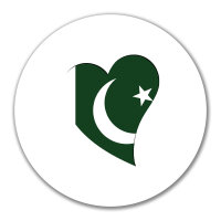 Aufkleber Pakistan Flagge Herz 10cm rund