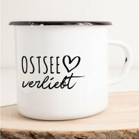 Emaille Tasse Ostsee Vintage 300ml