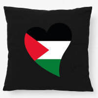 Kissen Pal&auml;stina Flagge Herz 40x40cm