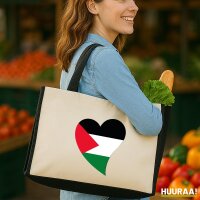 Jutetasche Pal&auml;stina Flagge Herz 21 Liter Black