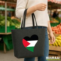 Filz Shopper Palästina Flagge Herz 22 Liter