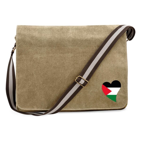 Umhängetasche Palästina Flagge Herz 14 Liter
