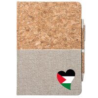Notizbuch A5 Palästina Flagge Herz 80 Blatt inkl....