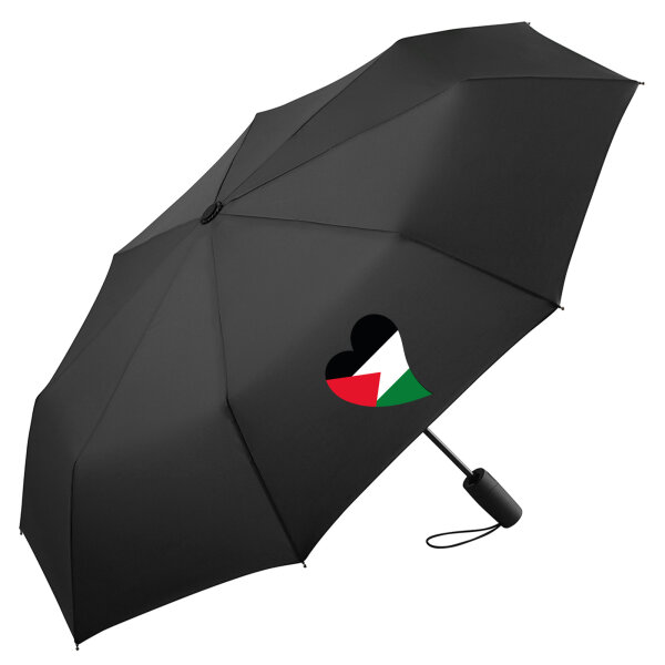 Regenschirm Palästina Flagge Herz 98cm Schwarz