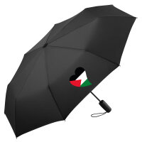 Regenschirm Palästina Flagge Herz 98cm Schwarz