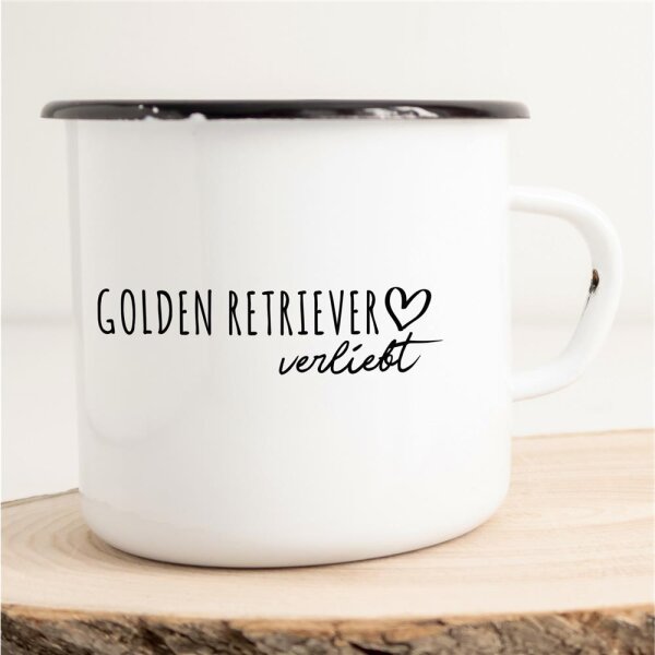 Emaille Tasse Golden Retriever Vintage 300ml